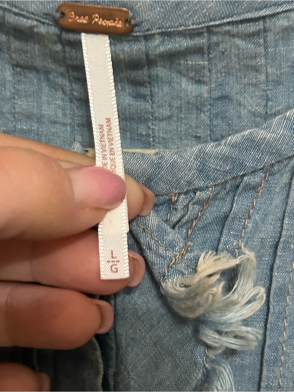 Free People Denim Darling Mini Dress Large - Picture 11 of 14